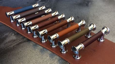 leather and steel cabinet pull|leather wrapped cabinet pulls.